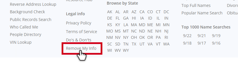 How to Opt Out of Cocofinder step 4