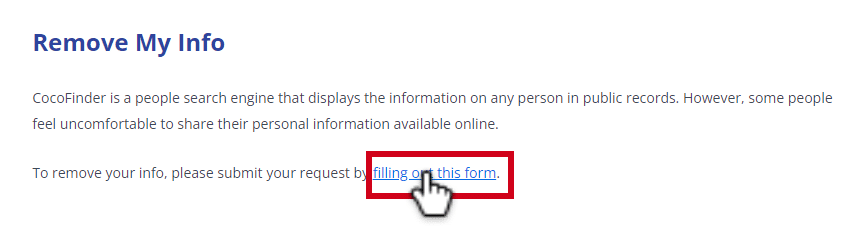 How to Opt Out of Cocofinder step 5