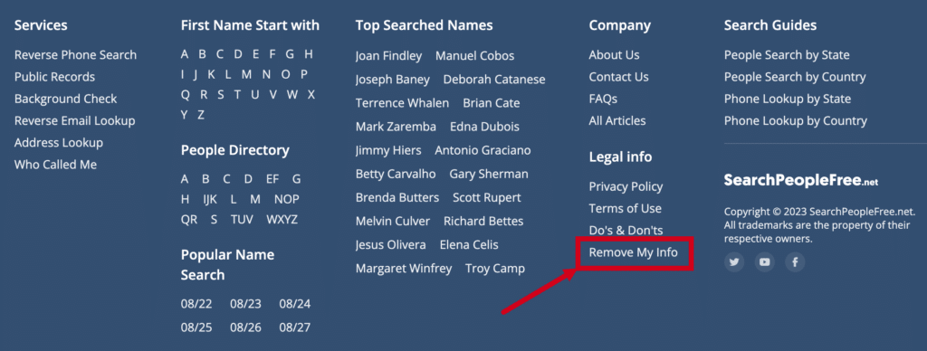 How to Opt Out of SearchPeopleFree.net