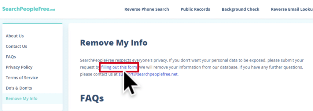 How to Opt Out of SearchPeopleFree.net