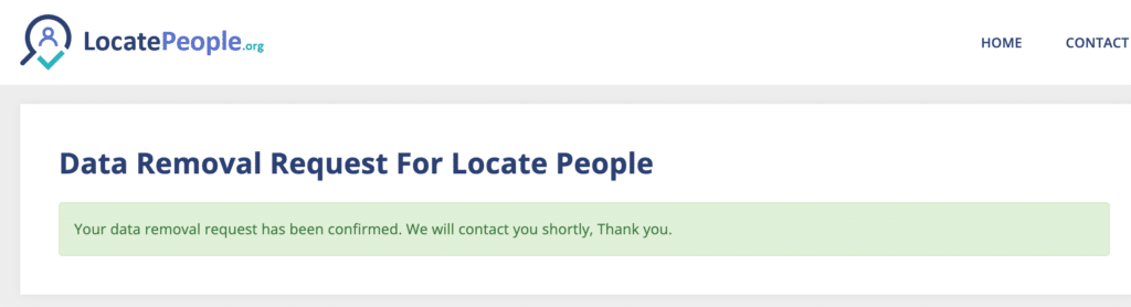 Opt Out of LocatePeople step 6