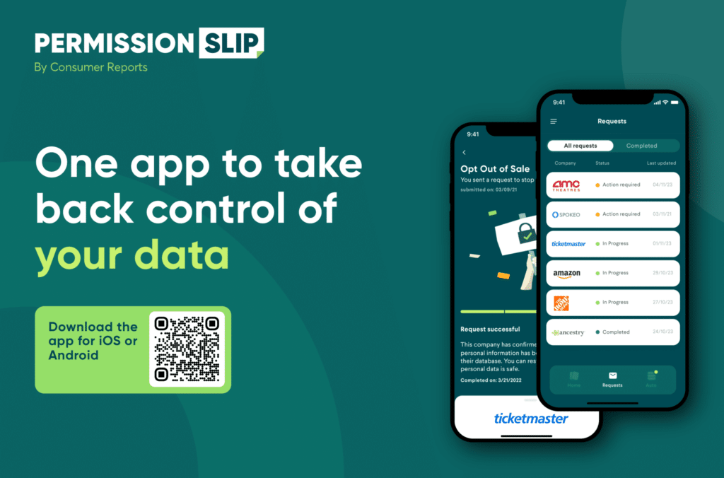 Consumer Reports Promotes Permission Slip Product