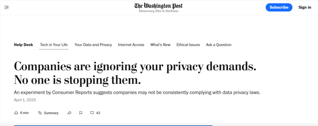 Companies are ignoring your privacy demands. No one is stopping them